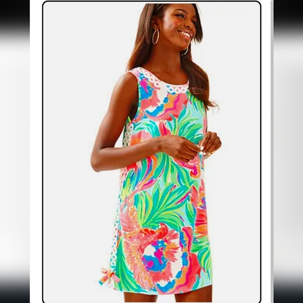 Lilly Pulitzer Stella Sleeveless Shift Dress in Serene Multi Paradise Bound Sz 6 - Picture 2 of 14